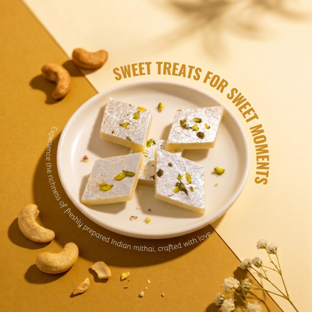 Traditional Kaju Katli Mithai